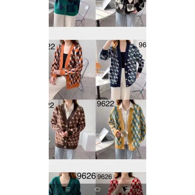 Women Geometric Jacquard V Neck Button Closure Cardigan Knitwear Sweater in Stock – Sweater Jumper and Sudaderas price|S