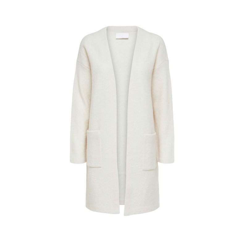 100% Wool Cardigan Sweater Neckless Long Sleeve Coat Knitted Women Clothing with Pocket – Sweater and Cardigan price|S