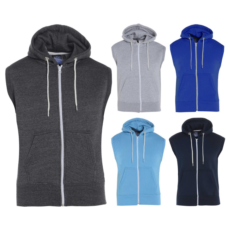 Custom Plain Blank Zip up Sleeveless Hoodie for Men – Hoodie and Custom Sleeveless Hoodie price|S, Custom Size