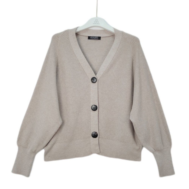 Custom V-Neck Knit Jacket Loose Bat Sleeve Casual Womens Cardigan Sweater – Customized Factory Sweaters and Womens Cardigan Sweater price|S/M/L/Customized Size