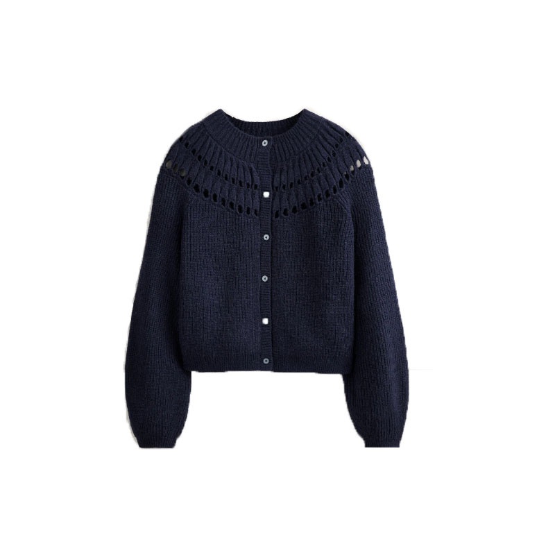Fashion Design Hollow out Acrylic Cardigan Long Sleeve Polyamide Knitting Sweater for Women – Sweater and Cardigan price|S