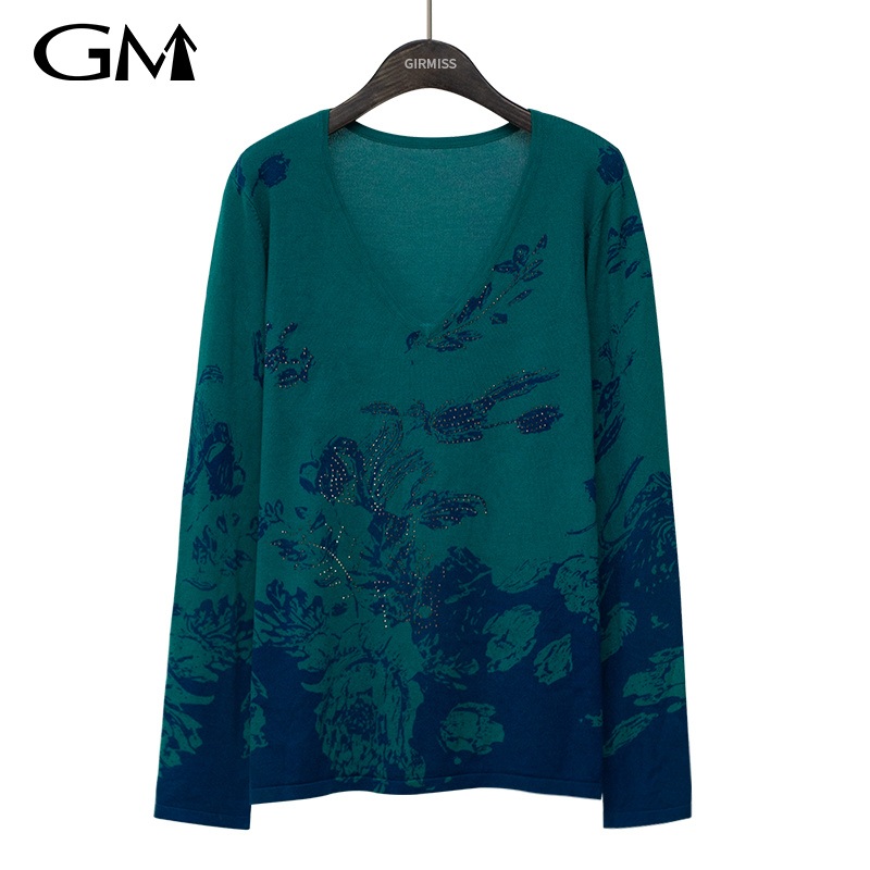 Fashion Ink Printed V-Neck Knitted Top – Top and V-Neck price