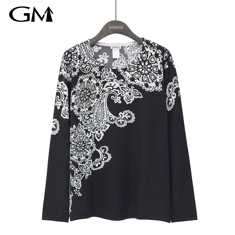 Fashion Vintage Printed Round Neck Knitting Sweater – Vintage Printed Sweater and Fashion Sweater price|S
