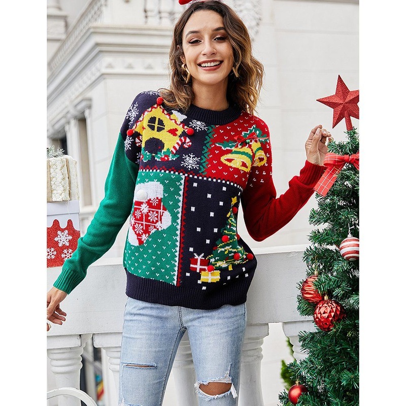 Hot Sales Autumn Winter Christmas Print Custom Ugly Sweaters for Christmas – Ladies Pullover Sweater and Sweater price|S, S, M, L, XL