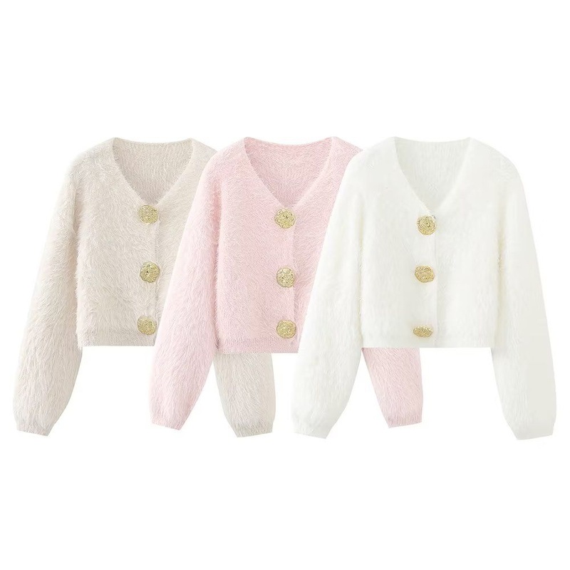 Pb&Za Wholesale Womens Gold Button Cardigan – Designer Sweater and Sweaters for Women price|S.M.L