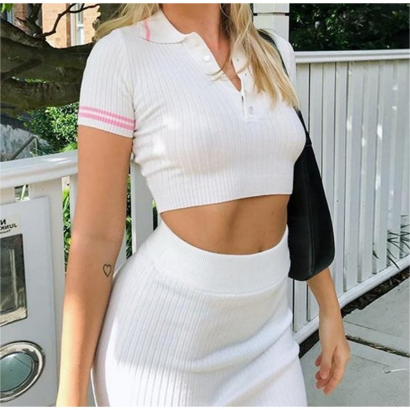 Plaid Knit Skirt Suit – Ladies Sweater and Striped Sweater price|S, S/M/L/Customized Size