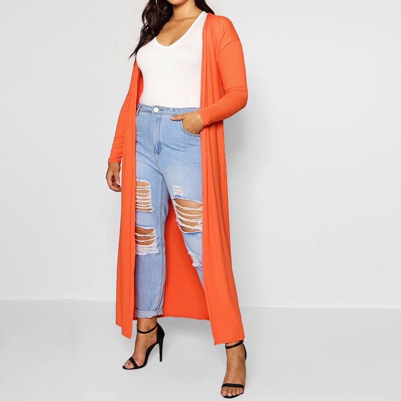 Plus Rib Longline Long Sleeve Cardigan – Women and Oversized Cardigan price|S