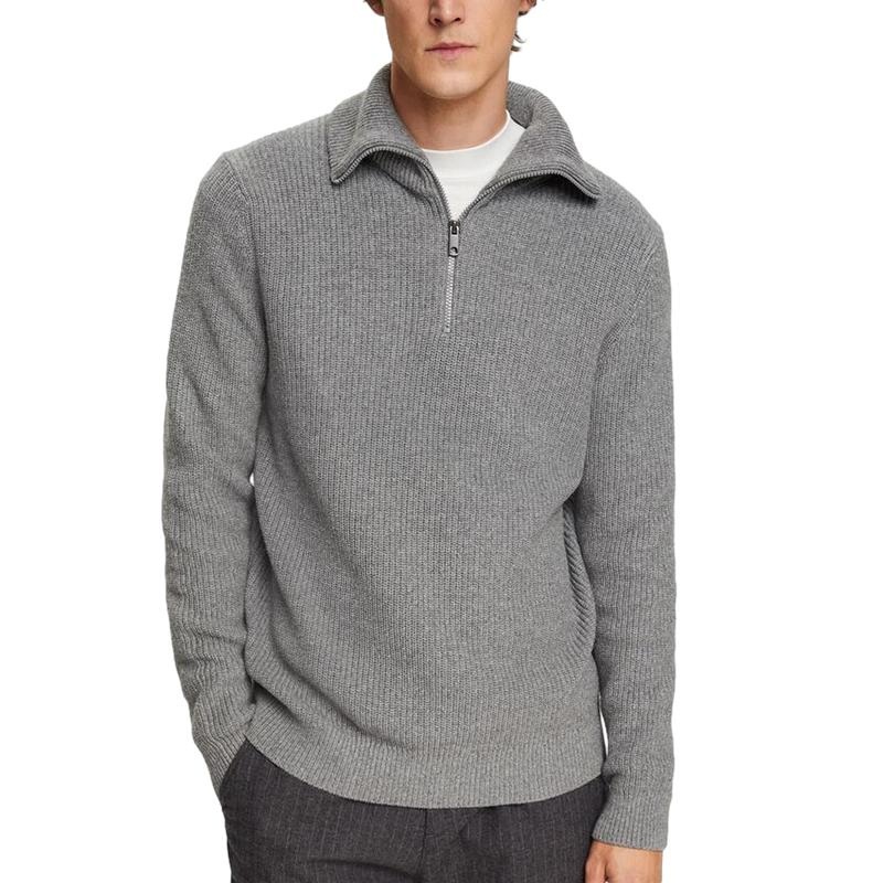 Simple Model Customized Mens Clothing Zipper Neck Knit Pullover Sweater Mens Casual Winter Sweater for Men Pullover – Mens Sweater and Striped Sweater price|S, S/M/L/Customized Size