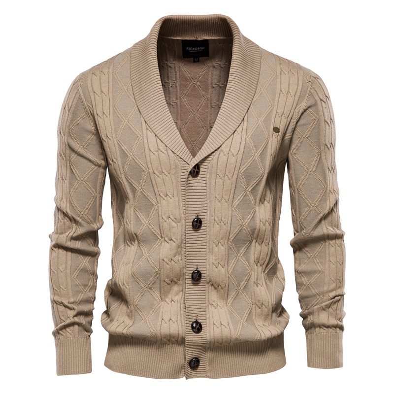 Thick Sweater Mens Sweater, Large Size Coat, Cardigan Mens V-Neck Long Sleeve Cable Cardigan – Shawl Collar Cardigan and Regular Fit Cardigan price|S