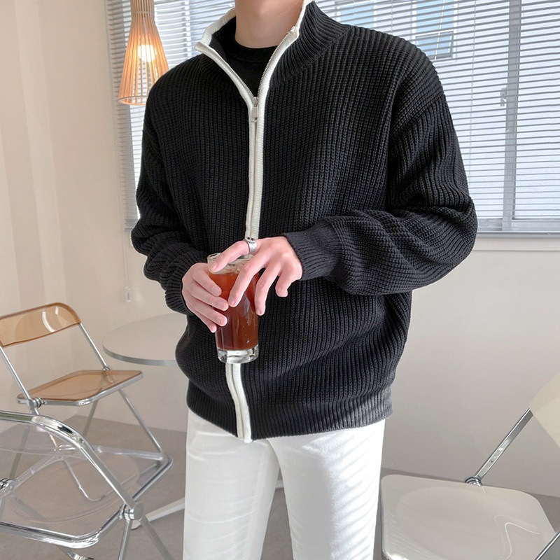 Wholesale New Design European and American Winter Thick Warm Men S Zipper Cardigan Knitted Loose Office Sweater/Coat/Jacket – Sweater and Mens Sweater price|S