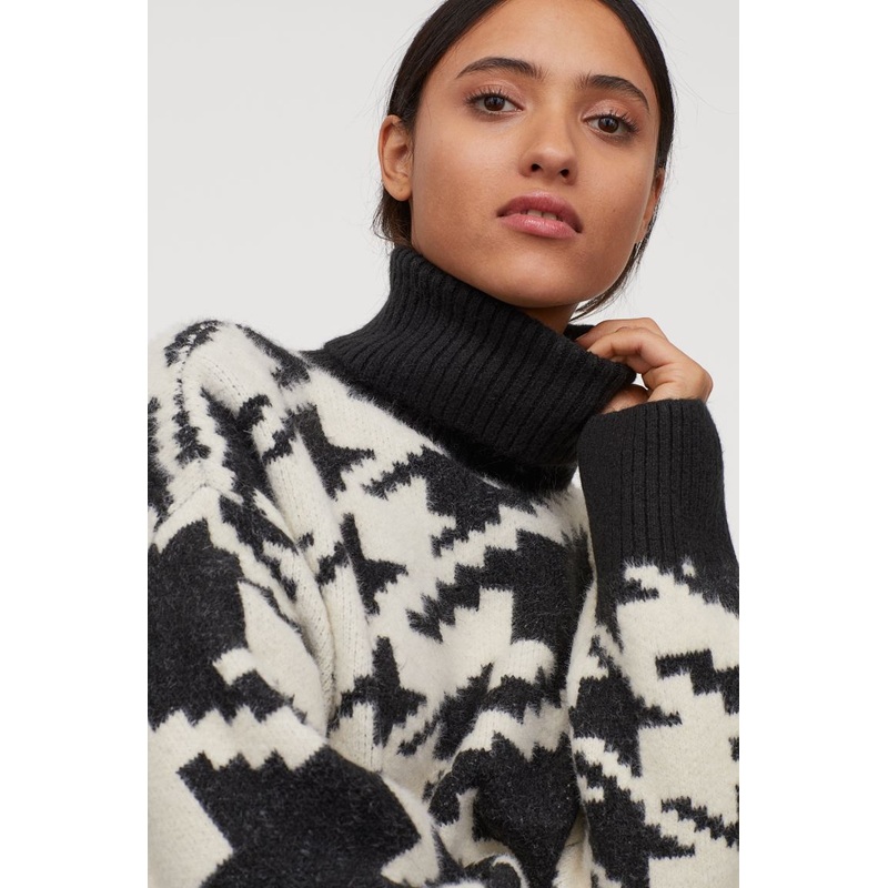 Women Clothing Turtleneck Patterned Long Sleeve Sweater – Dress and Clothes price|S