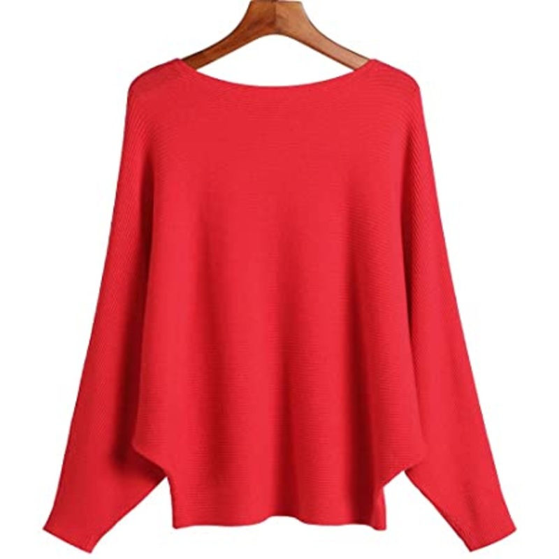 Women Garment Lightweight Oversized Sweaters Tops Batwing Boatneck Loose Knit Women Clothing Pullovers, Women Fashion Clothes – Women Lightweight Sweaters and Sweater Top price|S