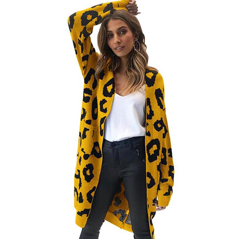 Women S Winter Long Sleeve Soft Print Knit Sweater Open Front Cardigan Outwear – Autumn Winter Sweater Top and Fashion Sweater price|S, S, M, L, XL
