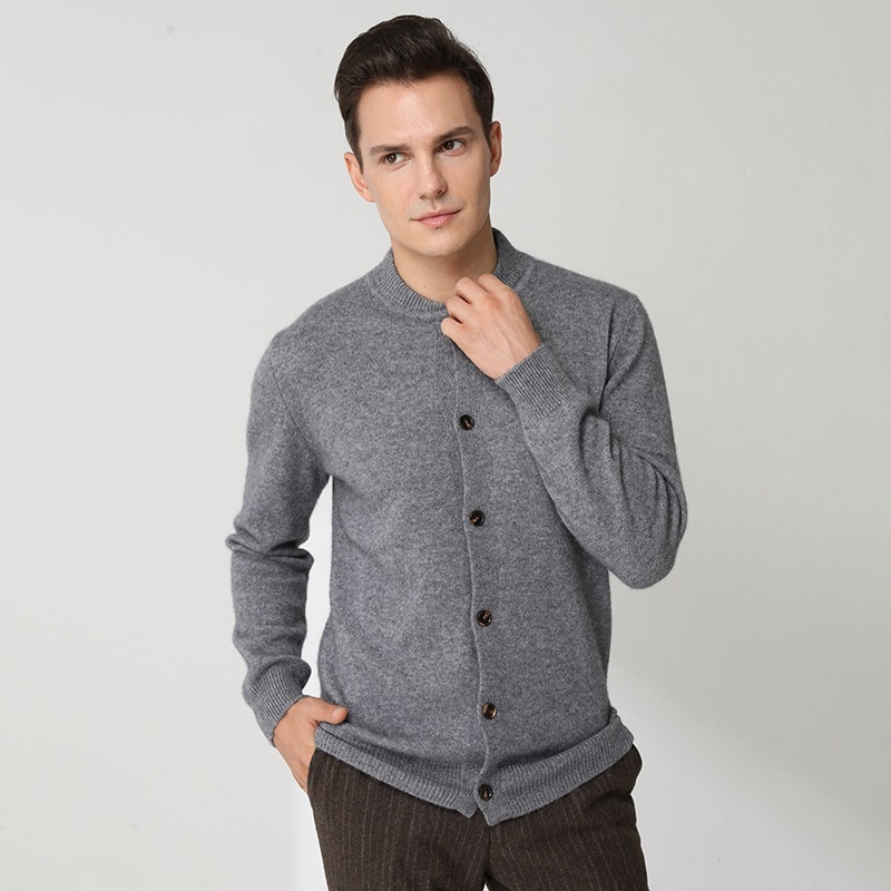 Cashmere Cardigan Men S Round Neck 2022 Autumn and Winter New Style – Clothes and Clothing price|S