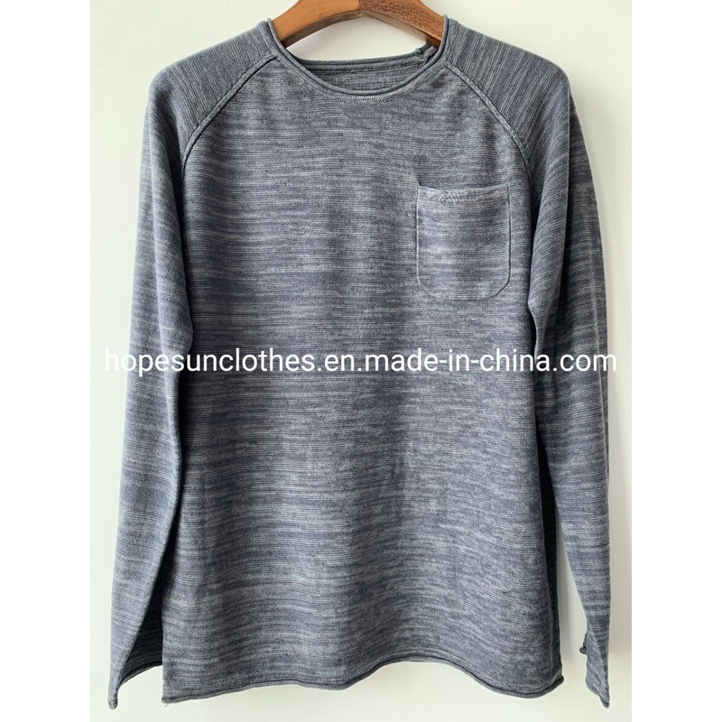 China Factory Men Pocket Heather Color Cotton Pullover Raglan Sleeve Knitwear Sweater – Sweater and Knitwear price|S