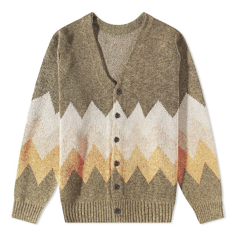 Factory Wholesale Mens Clothes Knitted Jacket Gradient Colour V-Neck Jumper Cardigan – Customized Factory Sweaters and Mens Knitted Cardigan price|S/M/L/Customized Size