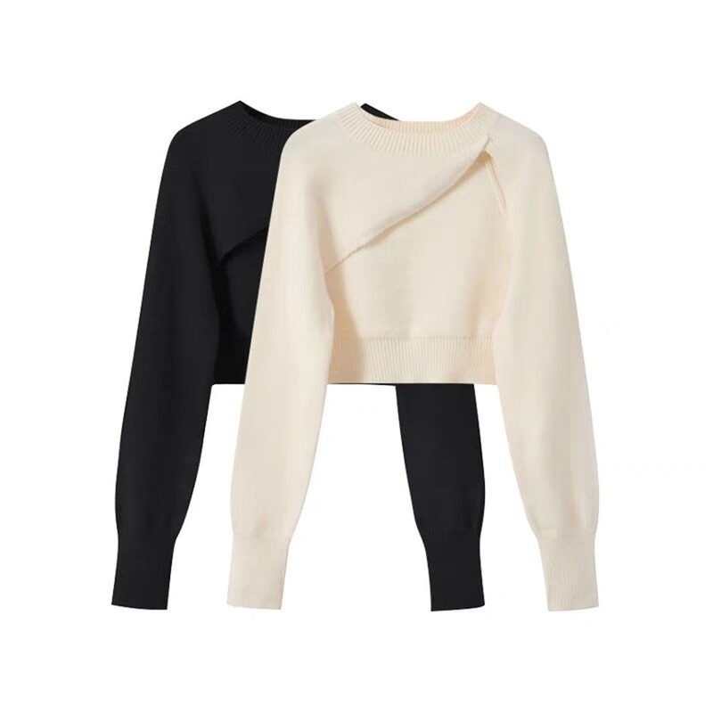 Fashion Designer Crew Neck Knitted Sweater Long Sleeve Pullover Women Clothig – Knitwear and Pullover price|S
