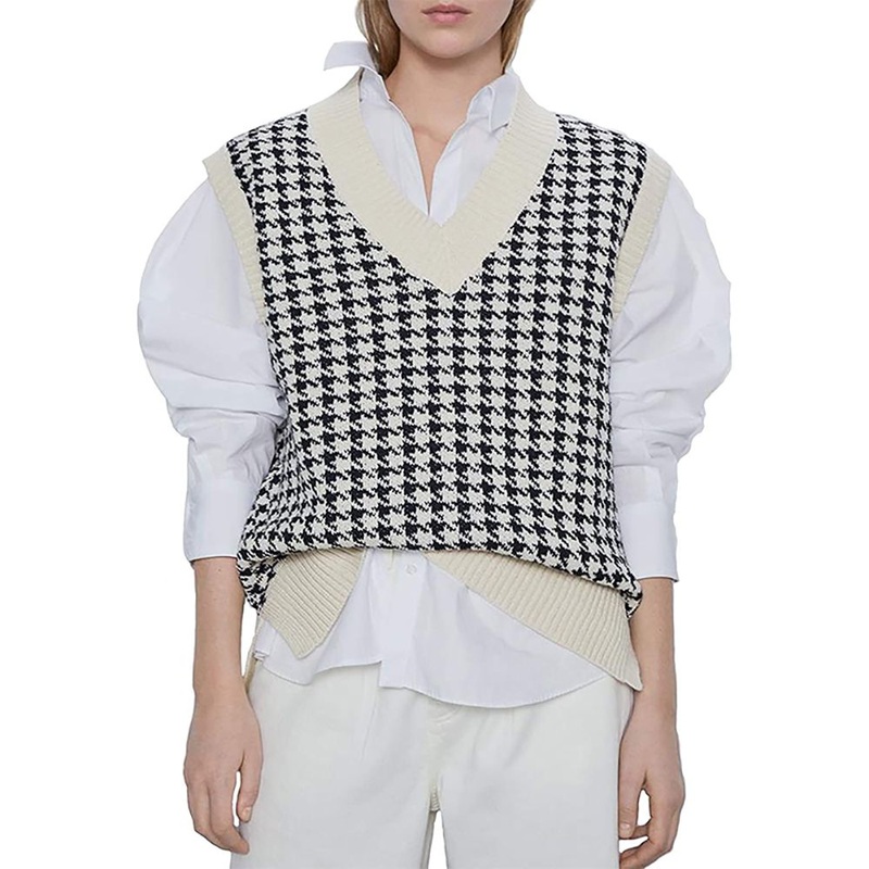 Hot Selling Loose Style Plaid Knit Sweater Vest – Custom Sweater Vest and Plus Size Sweaters Vest price|S, S, M, L, XL, XXL, Xxxl