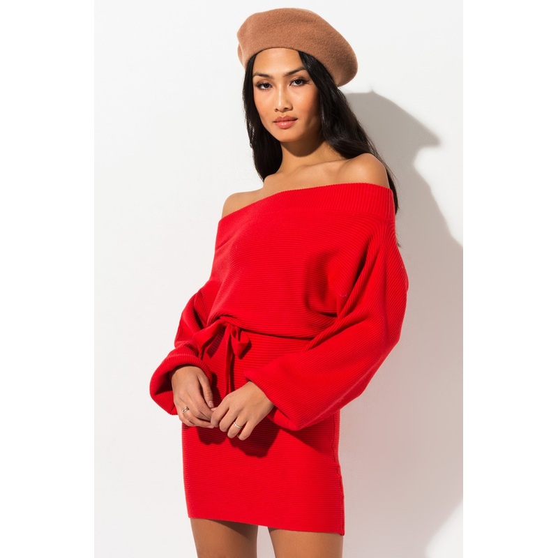 Ladies Fashion Sweet Dreams off Shoulder Sweater Dress – Dress and Clothing price|S