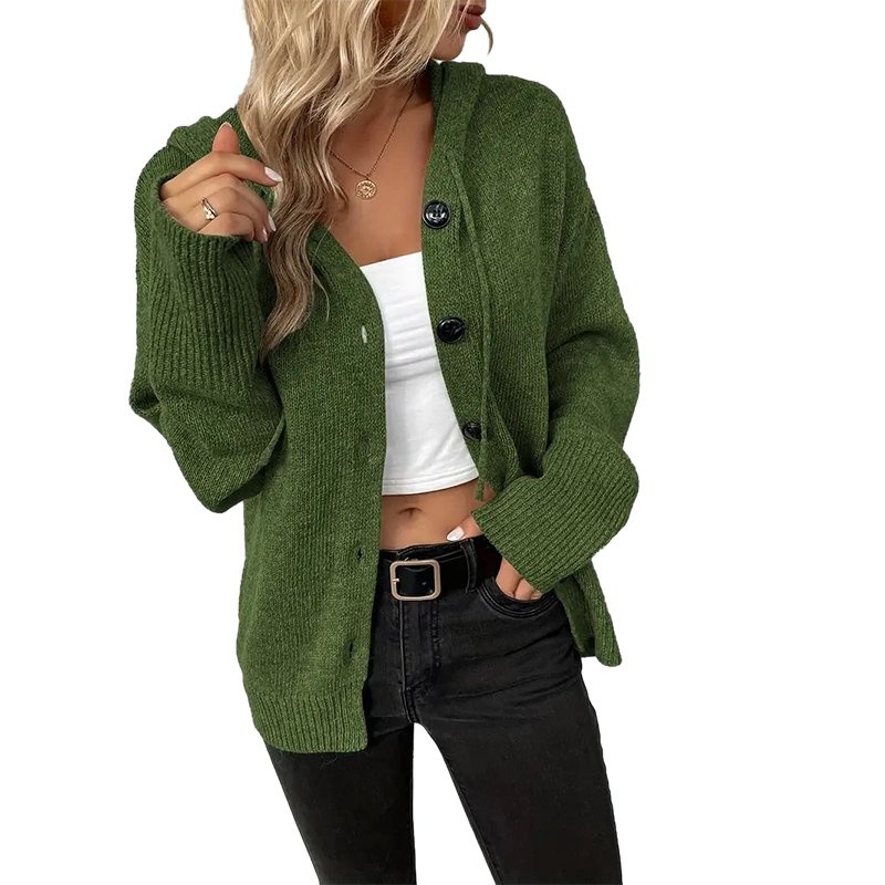 Loose Women Ribbed Knit Button Cardigan Solid Colour Knit Sweater Womens Hoodies – Customized Factory Sweaters and Ribbed Knit Button Cardigan price|S/M/L/Customized Size