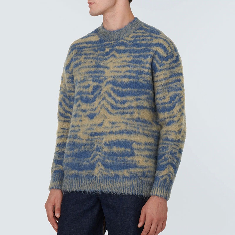 Mens Round Neck Pullover – Striped Sweater and Customized Factory Sweaters price|S/M/L/Customized Size