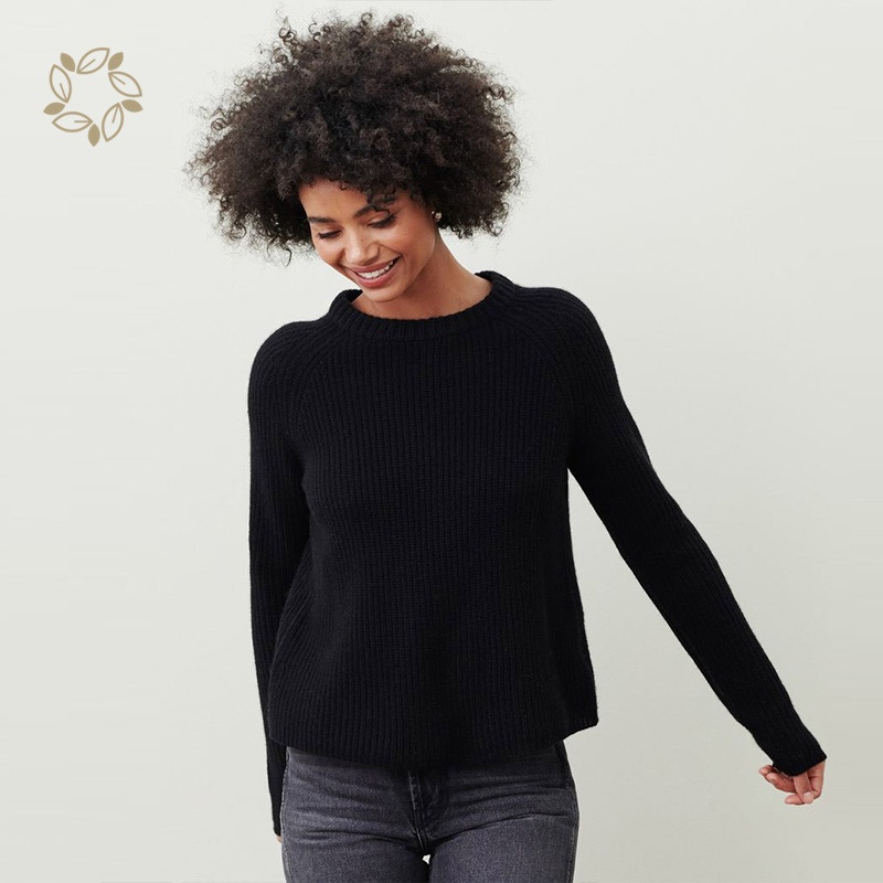 Organic Women Sweaters Cashmere Long Sleeve Pullover Sweater Wool Knitted Sweater for Women Ribbed Knit Pullover – Sweater and Knit Crewneck price|S