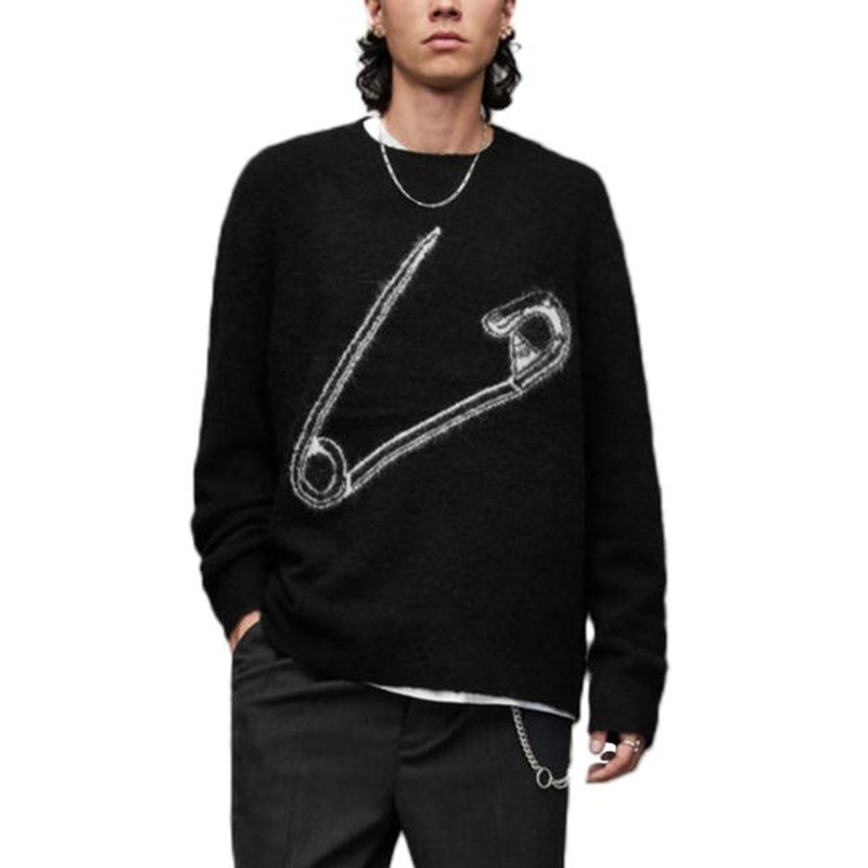Personalized Custom Fall Men Knitted Pullover Winter Warm Round Neck Mens Sweater Casual Loose Jacquard Knit Sweater for Men – Mens Sweater and Striped Sweater price|S, S/M/L/Customized Size