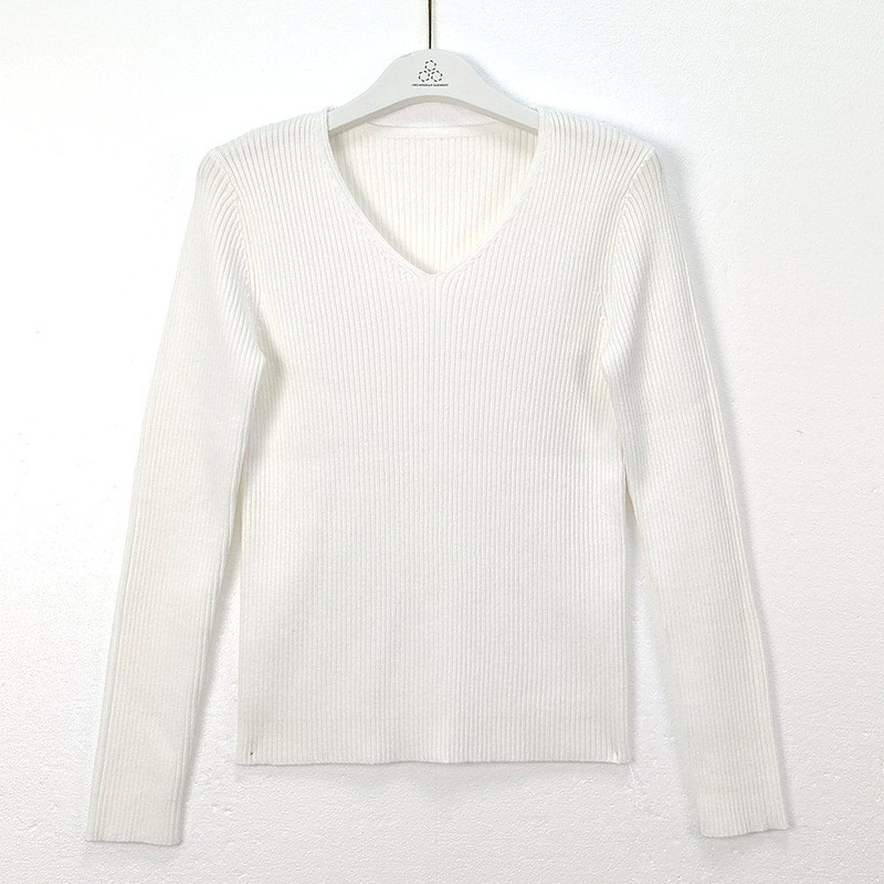 Simple Womens Wool Sweater Factory Bottoming Shirt Custom Ladies V-Neck Sweater – Customized Factory Sweaters and Womens Cardigan Sweater price|S/M/L/Customized Size