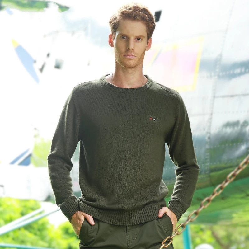 Spring Custom Crew Neck Sweaters Pullovers Men Fashion Casual Loose Outerwear Green Knitted Sweater – Men Sweater and China Sweater Manufacuturer price|S