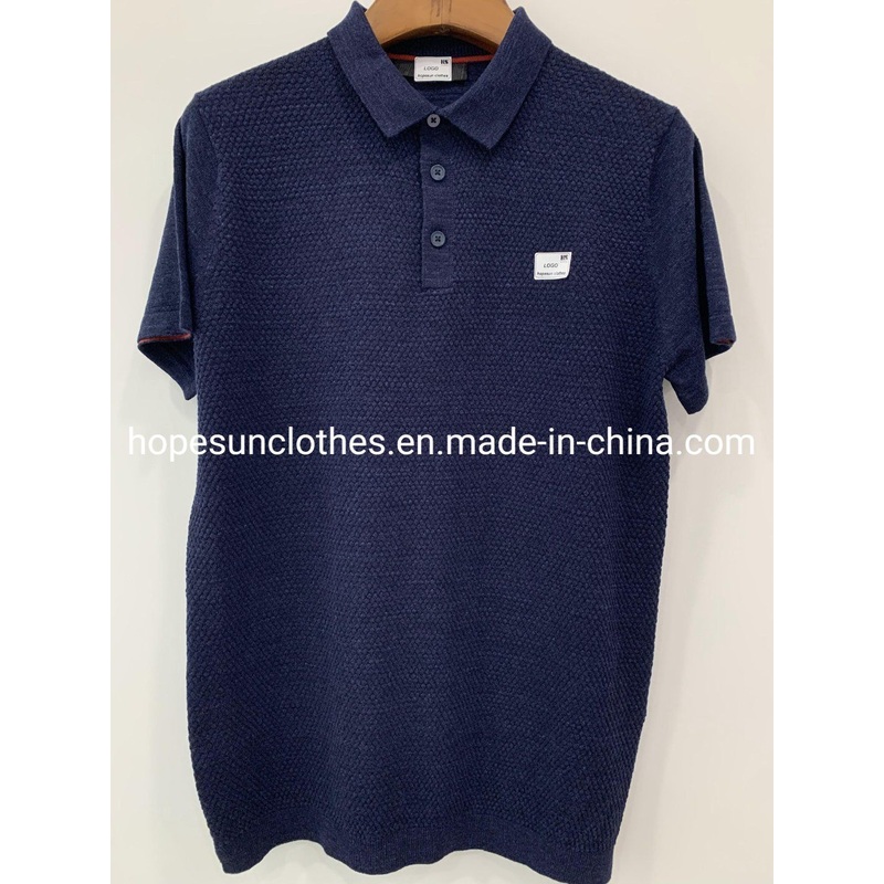 Wholesaler Manufacturer Men Jacquard Turnover T-Shirt Collar Button Placket Short Sleeve Pullover Summer Thin Knitwear Sweater – Jumper and Sudaderas price|S