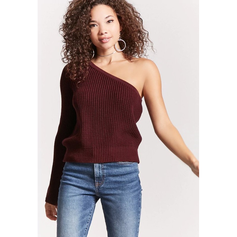 Women off Shoulder Ribbed Sexy Sweater – Sweater and off-Shoulder Sweater price|S