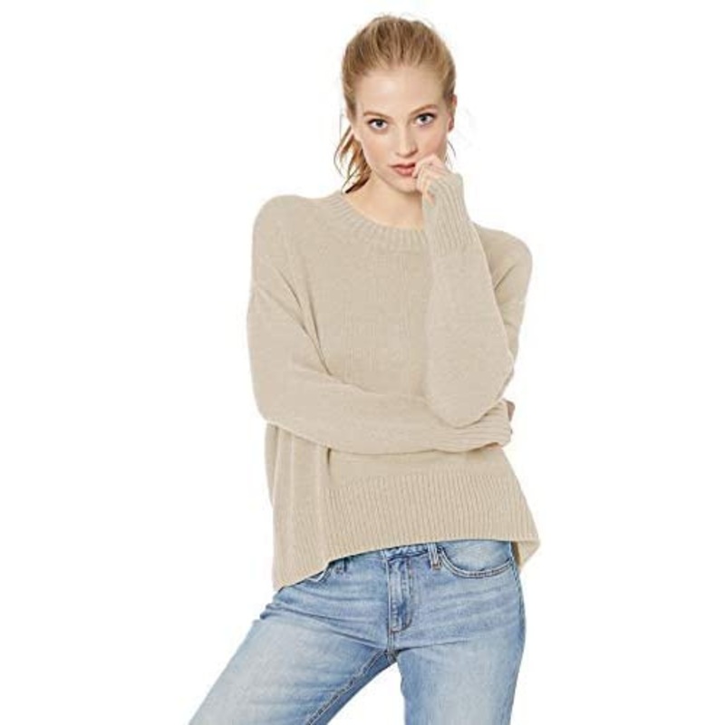 Womens 100% Cotton Square Crewneck Sweater – Womens Pullover and Cable Sweater price|S