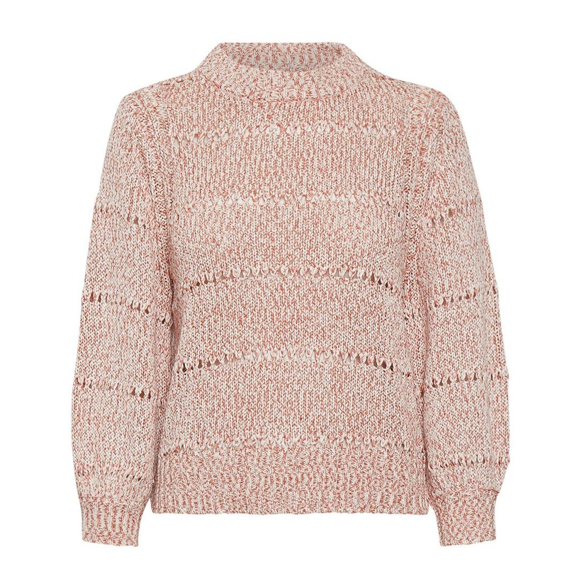 58% Cotton 42% Polyester Carnelian Melange Knitted Pullover Sweater Fashion Top – Cotton Sweater and Polyester Sweater price|S