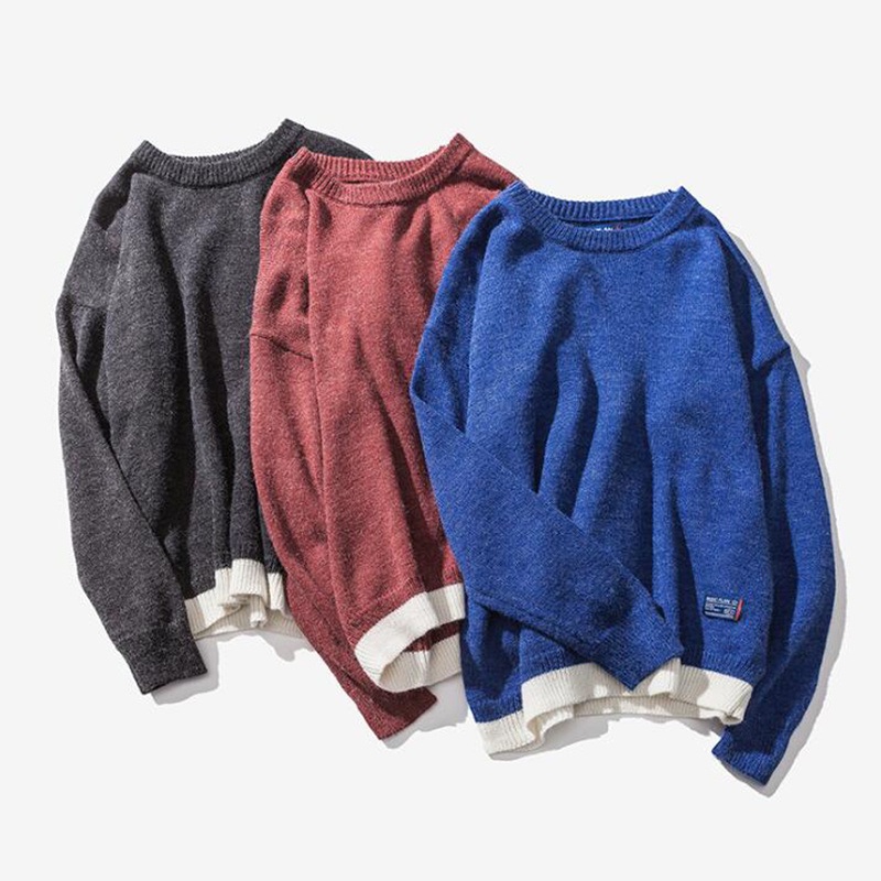 Autumn Mens Loose Oversize Patchwork Jumper Bottom Shirts Basic Sweater – Autumn Winter Sweater Top and Sweater Pullover price|S, M, L, XL, 2XL, 3XL