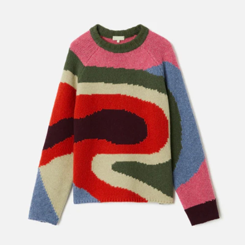 Color Mixed Pattern Fashion Lambswool Pullover Long Sleeve Wool Sweater for Ladies – Sweater and Pullover price|S