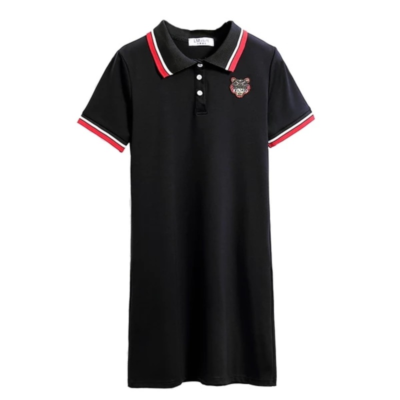 Custom Design Wholesale Short Sleeve 100% Cotton Polo Lady Fashion Dress – Clothes and Ladies Dress price|S, M, L