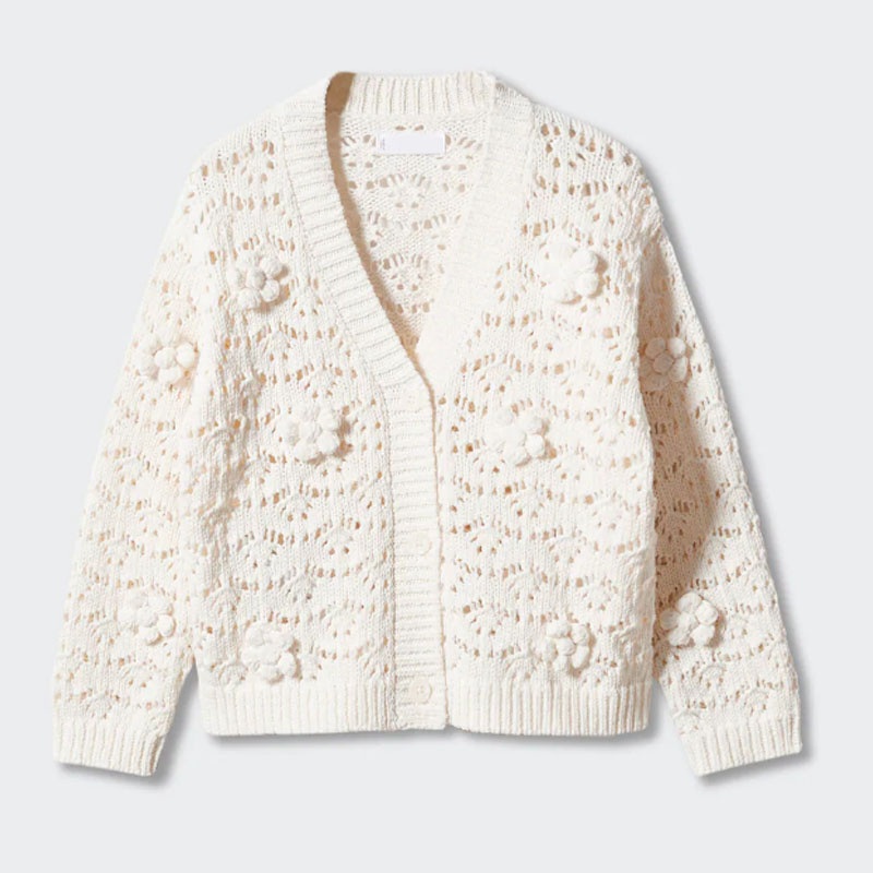 Designer Spring Pattern Cardigan Sweater V-Neck Girl Knitted Clothes – Sweater and Cardigan price|S