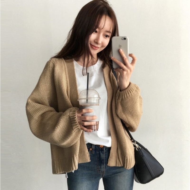 Fall Winter Loose Casual Open Front Knitted Cardigan Sweater for Women – Sweater and Cardigan price|S