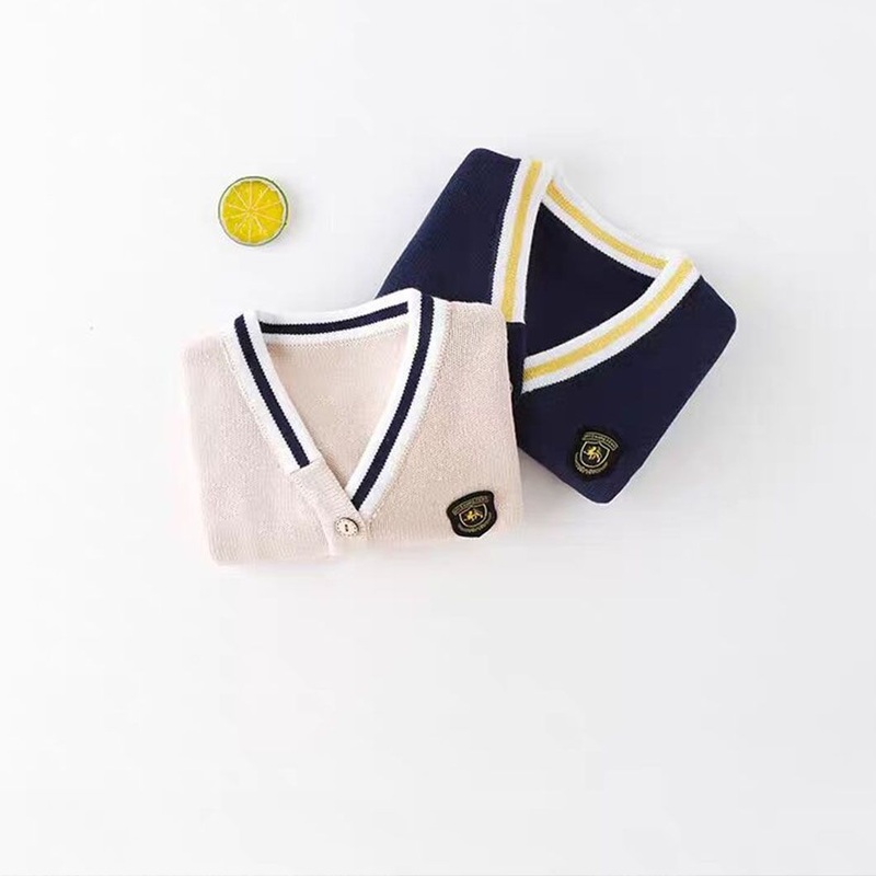Fashion School Uniform Striped Kids Sweater V-Neck Knitted Cardigan Boys Clothes – Knitwear and Kids Sweater price|S