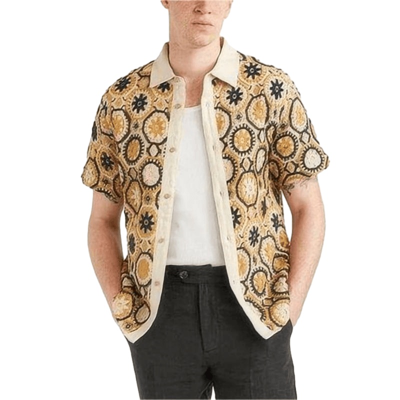 Knit Short Sleeve Mens Tops Crochet Jacket Knitwear Custom Mens Pullover Knit T-Shirt – Men Sweater and 2024 New Mens Sweater price|S/M/L/Customized Size