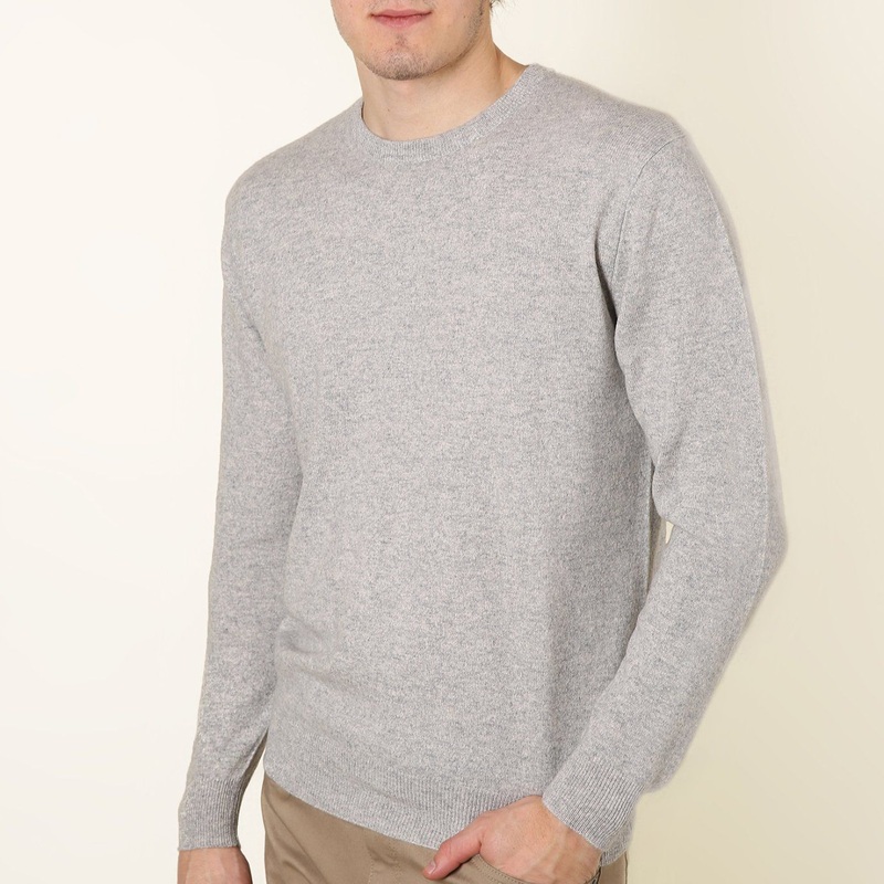 Mens Cashmere Classic Crew Neck Jumper in Grey – Cashmere Sweater and Men Sweater price