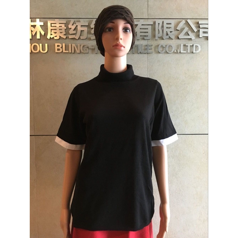 Pullover Shirts of 55% Wool and 45% Viscose for Lady – Short Sleeve Pullover and Turtleneck Sweater price|S