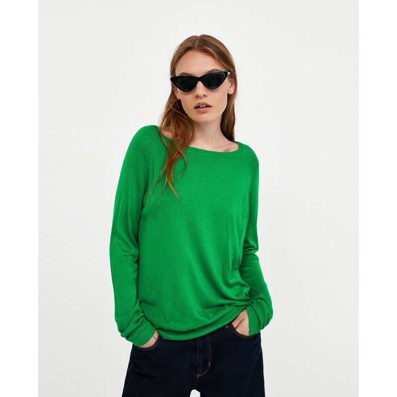 Ribbed Knit Crop Top with a High Collar and Long Sleeves – Pullover and Sweater price|S