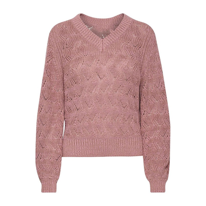 V-Neck Melange Knitting Sweater Pullover Sweater Fashion Top Lady Clothing – V-Neck Sweater and Knitting Clothing price|S