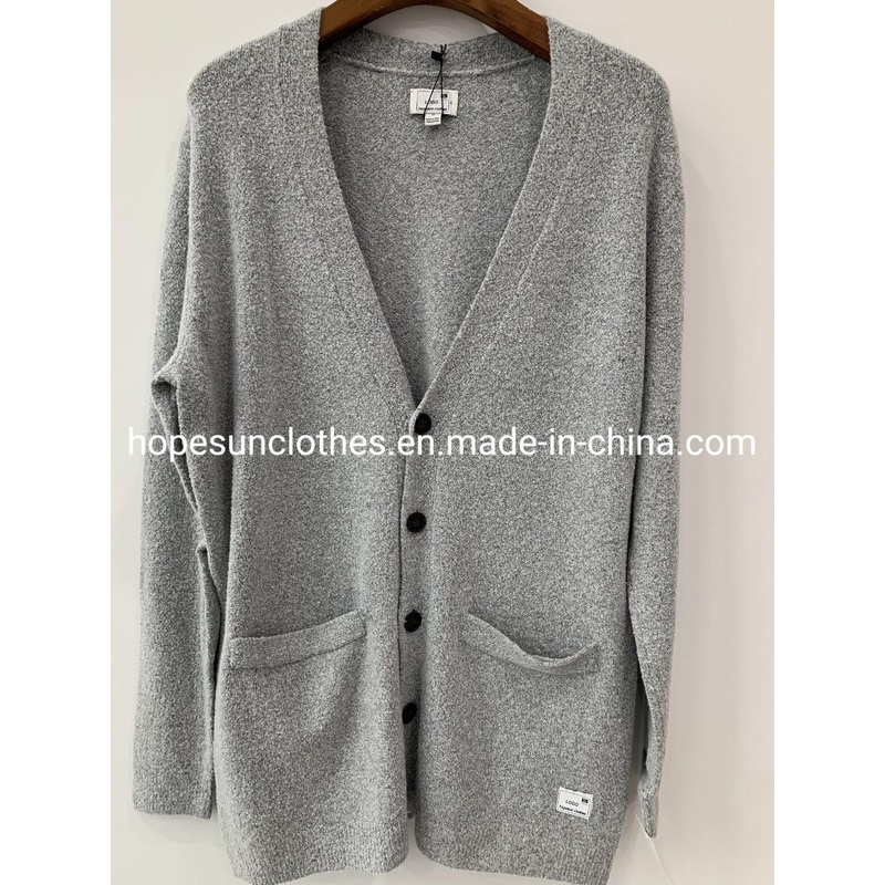 Wholesaler Manufacturer Men Fancy Yarn V-Neck Single Breasted Pockets Button Closure Spandex Cardigan Jacket Knitwear Sweater – Jumper and Sudaderas price|S
