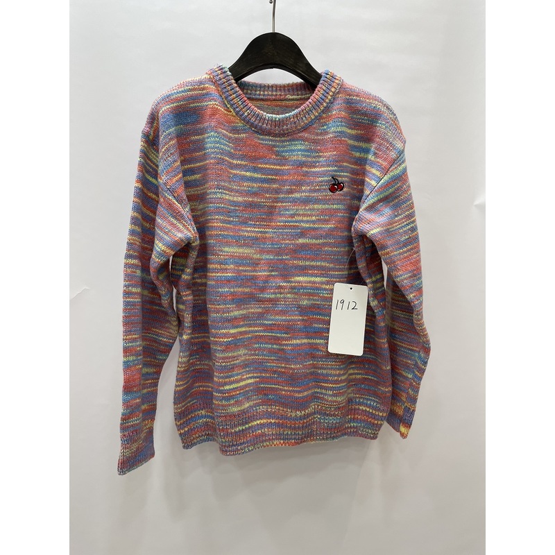 Womens Casual Knitted Sweater Round Neck Long Sleeve Gradient Color Slim Fit Pullover – Pullovers and Sweater price|S