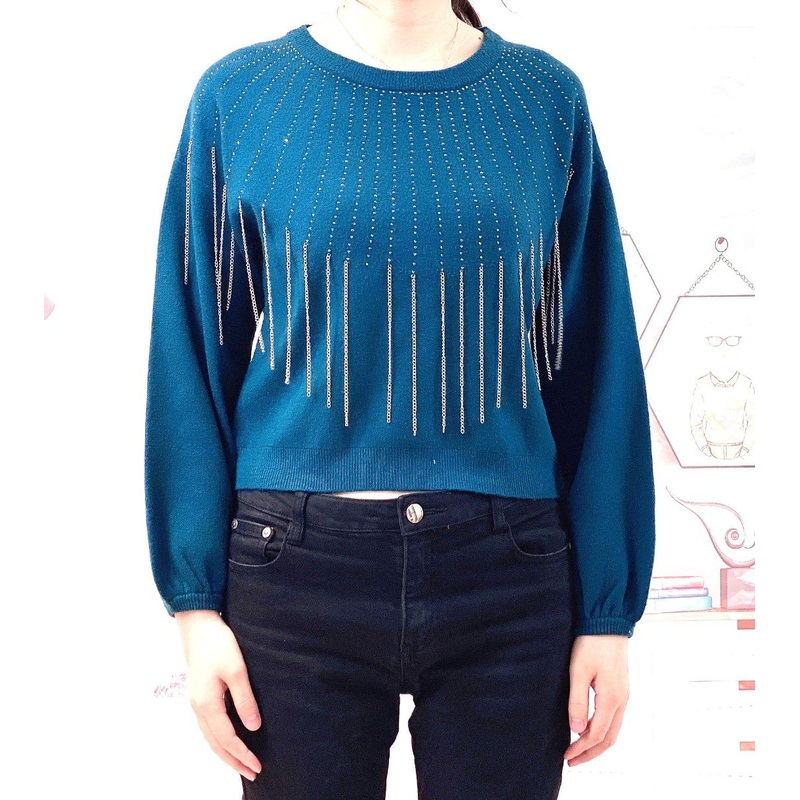 Womens Round Neck Fashion Knitted Special Design Pullover Sweater – Womens Sweater and Womens Pullover price|S