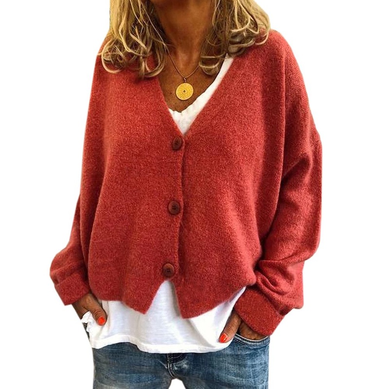 2021 Fall Winter New Cashmere Button V Neck Woman Wool Cardigan – Cardigan and Woman Cardigan price|S, M, L, XL, XXL