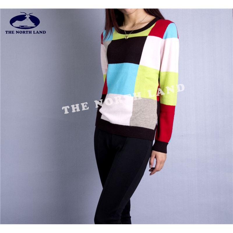 Cashmere Crew Neck Pullover with Check Intersia – Cashmere Pullover and Cashmere Sweater price|S, M, L