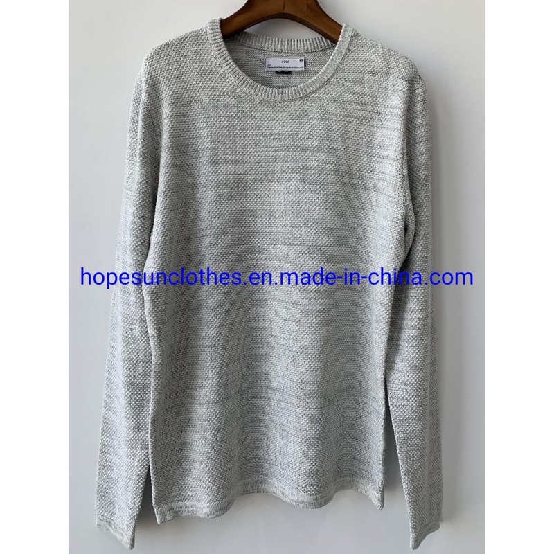 China Factory Men Jacquard Heather Color Cotton Crewneck Pullover Knitwear Sweater – Sweater and Knitwear price|S